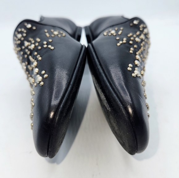 THE KOOPLES Leather Studded Loafers Western Moccasins Flats Black Retro Size 39 - Picture 7 of 16